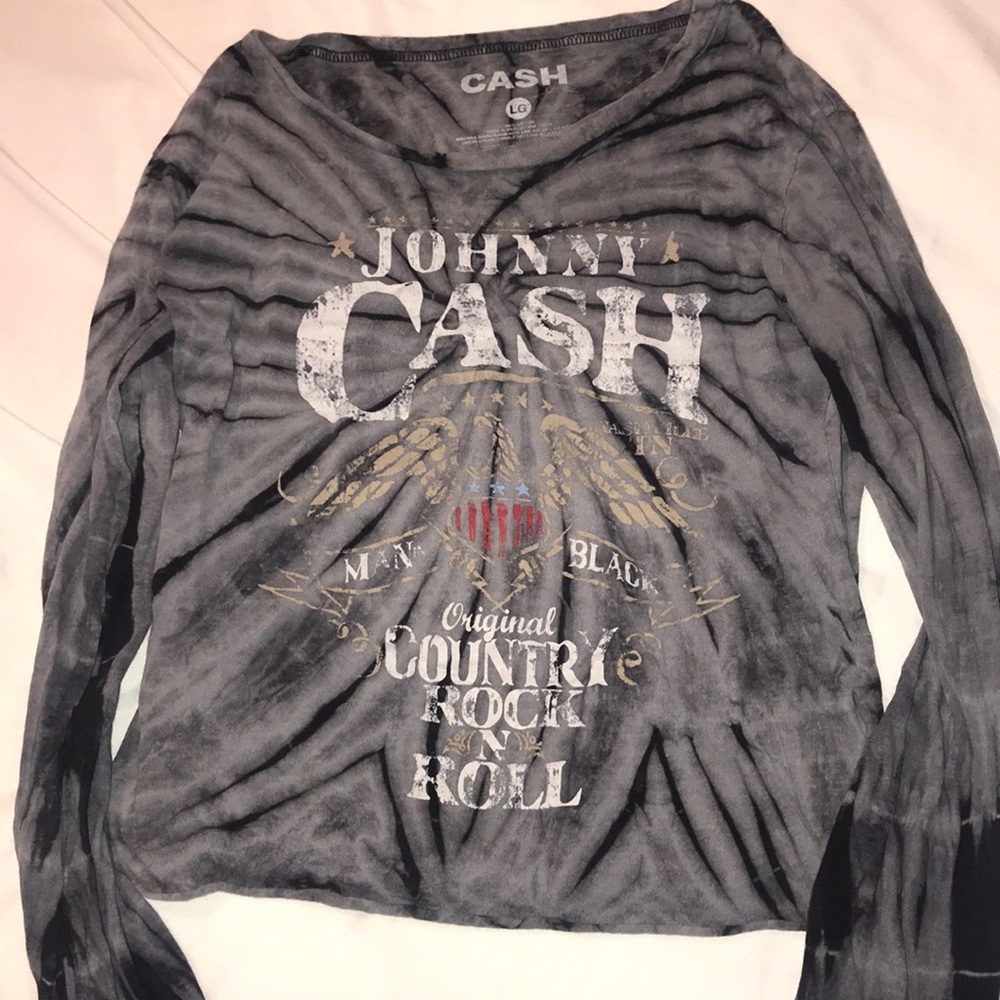 Vintage/Tie dyed Johnny Cash Long Sleeve